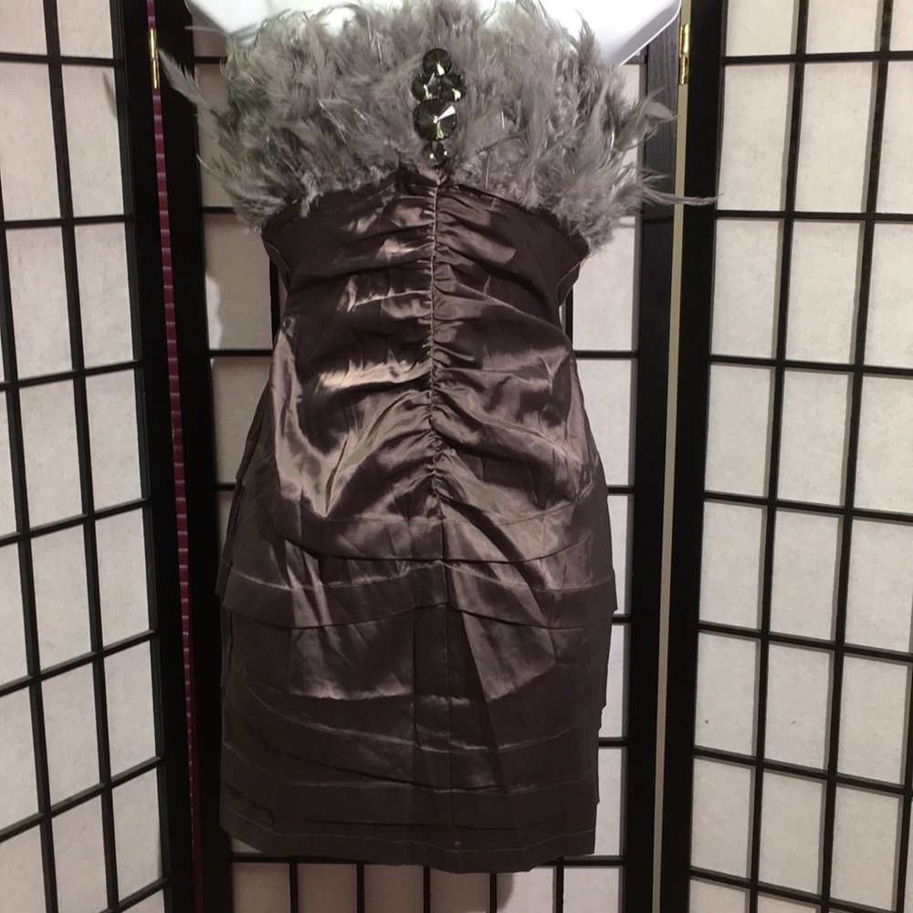 Runway Couture Feathery Party Dress Size S